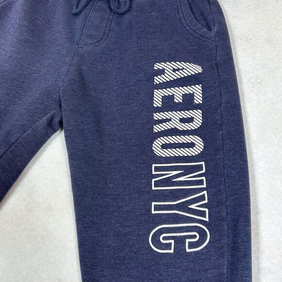 Aeropostale Navy Blue Joggers M Aero NYC Casual Sport Gym Walking Jogging Pants - Picture 2 of 12